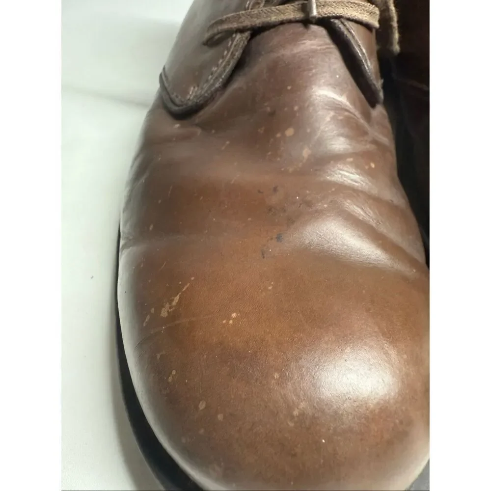 Clarks Ankle Boots Men Size 13 Brown Leather Lace Up See Description